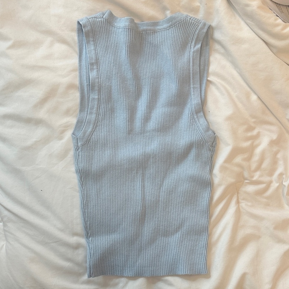 Light blue Ribbed Tank top - Picture 3 of 3